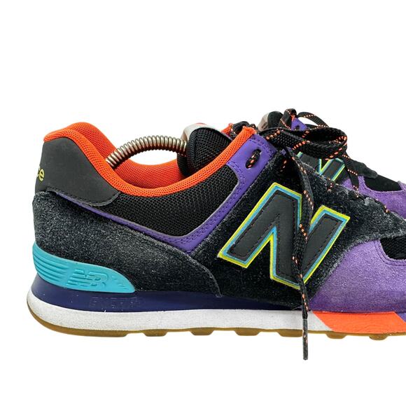 New Balance 574 Sneakers Mens 11 Purple Black Orange Suede Retro 90s ML574 PT2 main image 15